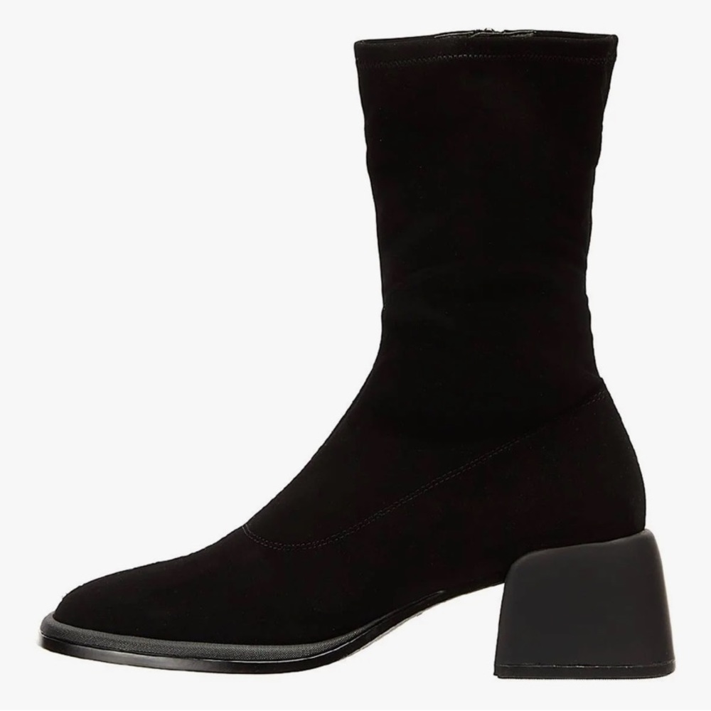 NWT VAGABOND SHOEMAKERS Ansie Stretch Boots vegan flared block heel round toe 40 - Picture 12 of 17